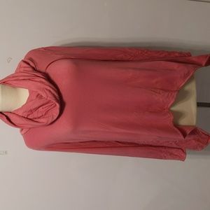 Go Couture Pink Cowl Neck High/Low Tunic Sweater Size Medium